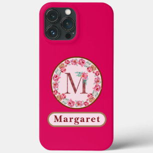 Pretty Monogram M Floral iPhone 13 Pro Max Case