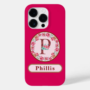 Pretty Monogram P Floral  Case-Mate iPhone 14 Pro Case