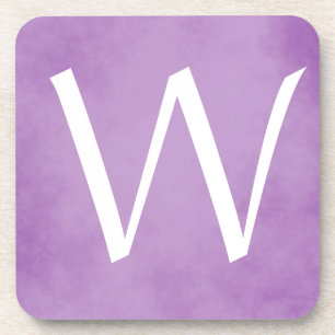 Pretty monogram purple coaster