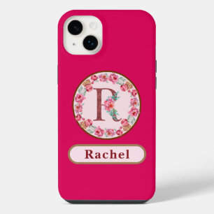 Pretty Monogram R Floral iPhone 14 Plus Case