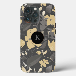 Pretty Monogrammed Floral Pattern iPhone 13 Pro Case
