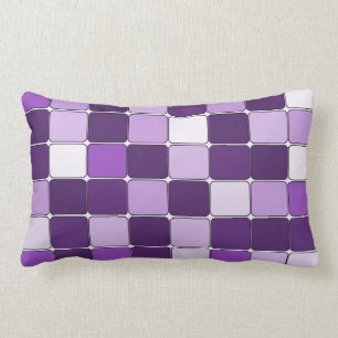 Pretty Mosaic Tile Pattern Purple Lilac Lavender Lumbar Cushion