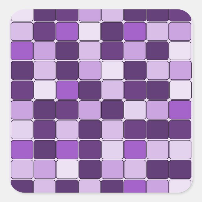 Pretty Mosaic Tile Pattern Purple Lilac Lavender Square Sticker (Front)