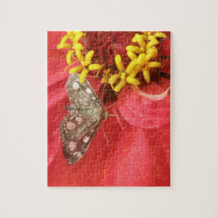 Pretty Moth on Red Flower Puzzle