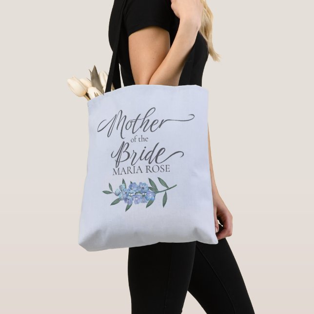 Pretty Mother of the Bride Floral Personalised Tote Bag (Close Up)