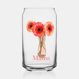 Pretty Mother’s Day Gerbera Flower Photograph Mama Can Glass