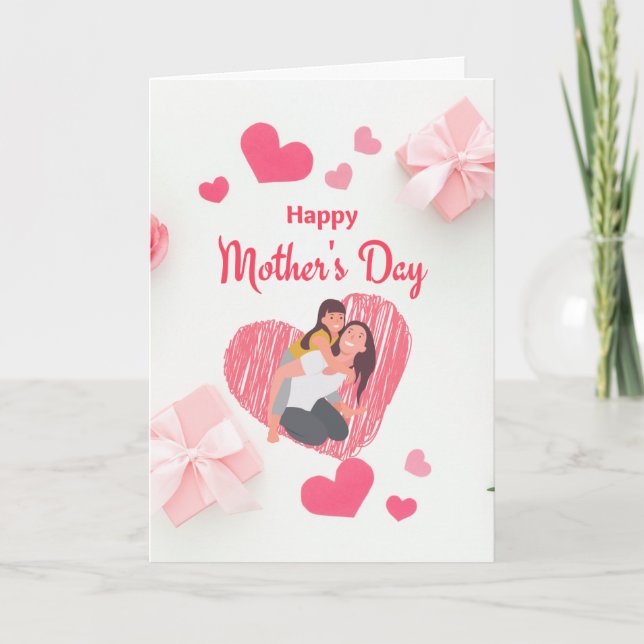 Pretty mother's Day card with hearts (Front)