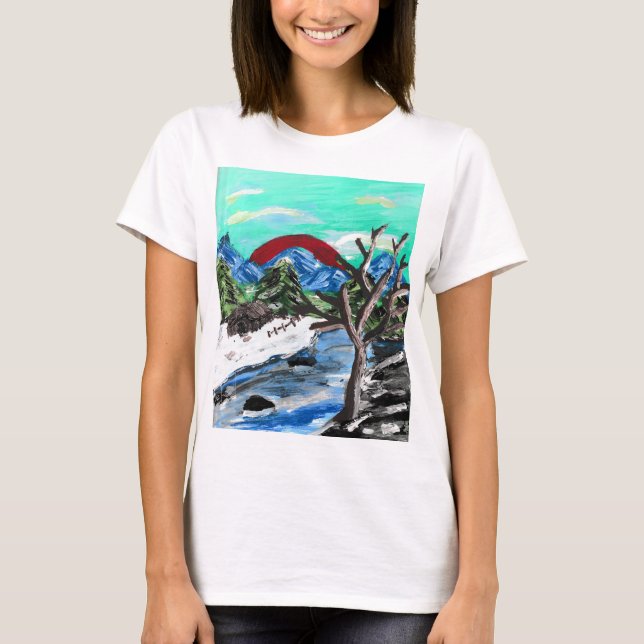 Pretty Mountain River  T-Shirt (Front)