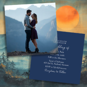 Pretty Mountains and Photo Template Square Wedding