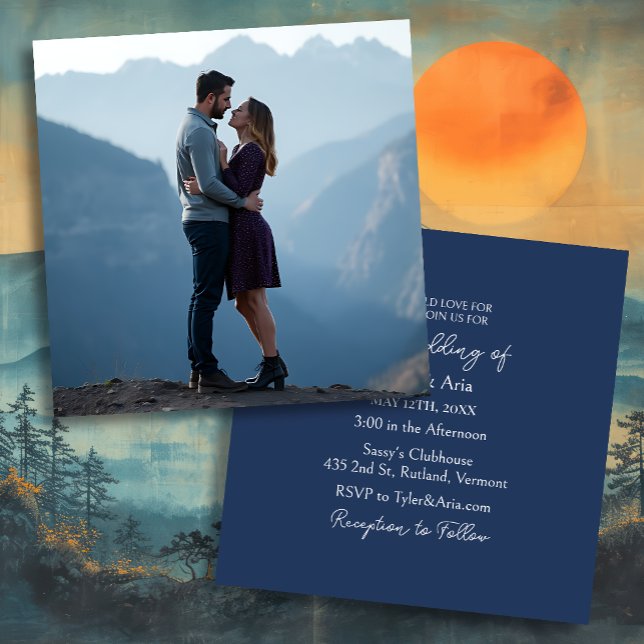 Pretty Mountains and Photo Template Square Wedding (Creator Uploaded)