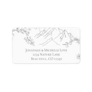 Pretty Mountains, Flowers and Branches Address Label