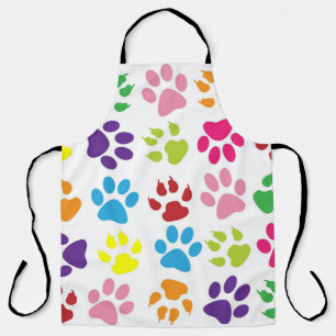 Pretty Multi Coloured Paw prints Apron