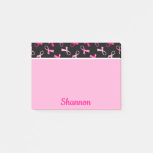 Pretty Multi Pink Breast Cancer Ribbon Pattern Post-it Notes
