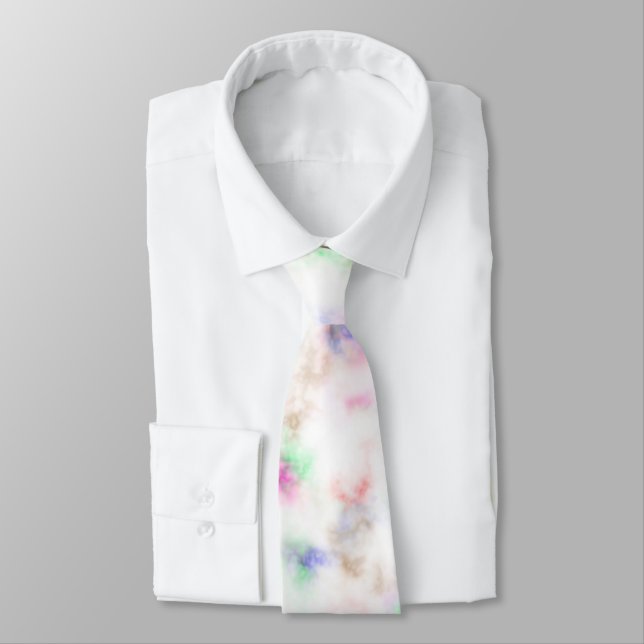 Pretty Multicolour Marble Pattern Tie (Tied)