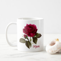 Pretty Mum Mug With Rose - Editable Name