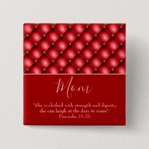Pretty Mum Red  15 Cm Square Badge
