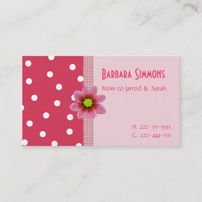 Pretty Mummy Calling Card (Front)