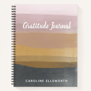 Pretty Muted Watercolor Personalised Gratitude Notebook