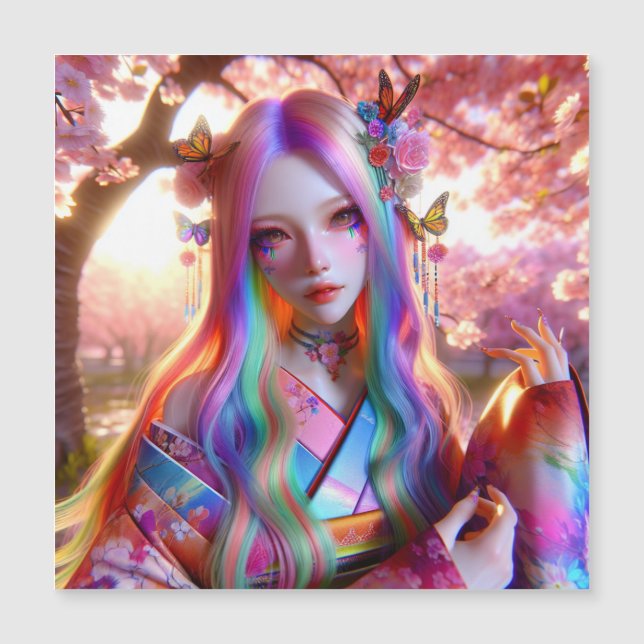 Pretty Mystical Ethereal Woman with Butterflies (Front)