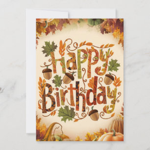 Pretty Mystical Season Autumn Fall Happy Birthday Card