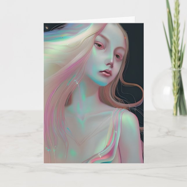 Pretty Mystical Woman with Pearlescent Skin Card (Front)