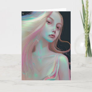 Pretty Mystical Woman with Pearlescent Skin Card