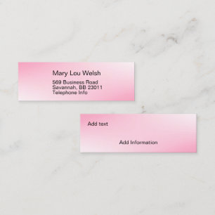 Pretty n Pink High School Senior Mini Business Card