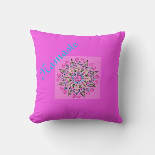 Pretty Namaste Mandala Cushion (Front)