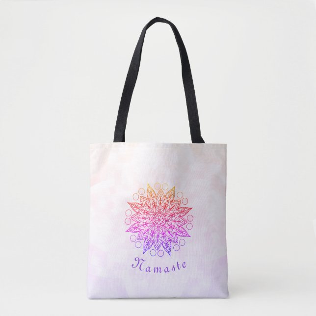 Pretty Namaste Mandala Tote Bag (Front)