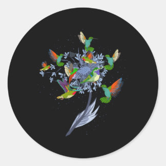 Pretty Nature Animal Flowers Bird Hummingbird Classic Round Sticker