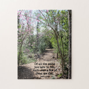 Pretty Nature Walk, with quote from John Muir Jigsaw Puzzle