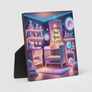 Pretty Neon Baby's Name New Nursery Room  Plaque