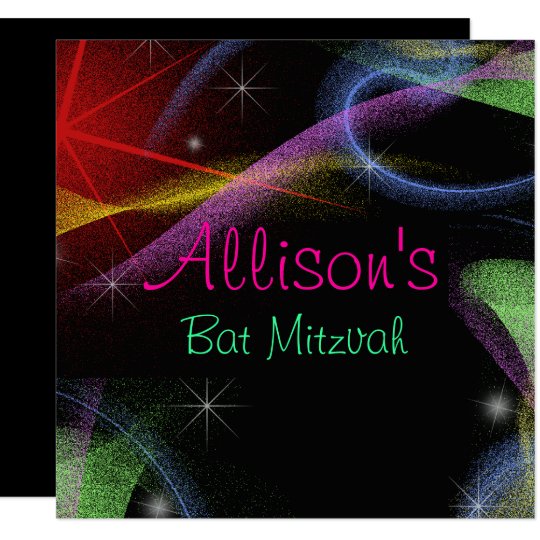 Pretty Neon Lights, Bat Mitzvah Invitation