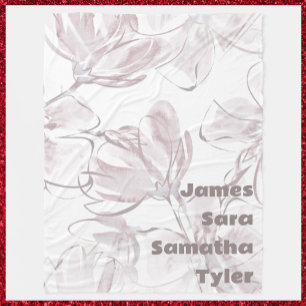 Pretty Neutral Colour Floral Family Members Fleece