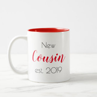 Pretty New Cousin Family  Personalised Girly Two-Tone Coffee Mug