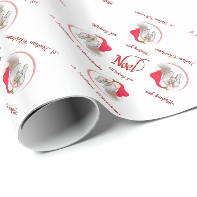 Pretty Noel Nubian Goat  Christmas Wrapping Paper (Roll Corner)