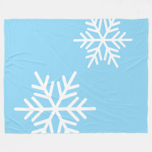 Pretty Nordic Snowflakes On Light Baby Blue Fleece Blanket
