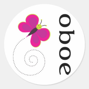 Pretty Oboe Gift Classic Round Sticker