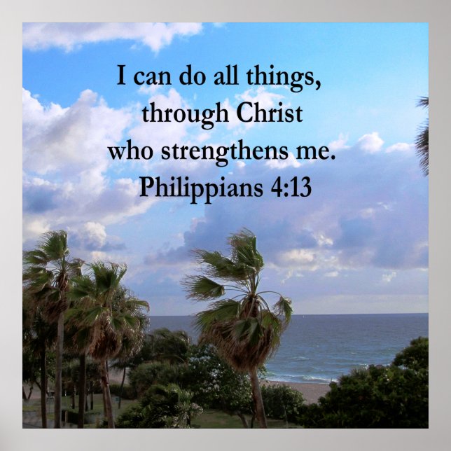PRETTY OCEAN BREEZE PHILIPPIANS 4:13 POSTER (Front)