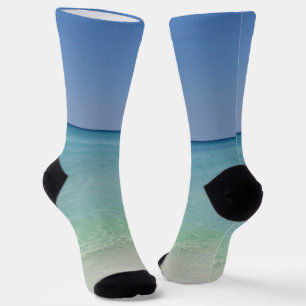 Pretty Ocean Waves Coastal Beach Photo Seaside Socks