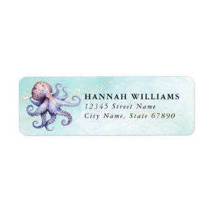 Pretty Octopus Return Address Labels