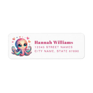 Pretty Octopus Return Address Labels