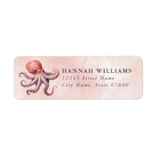 Pretty Octopus Return Address Labels