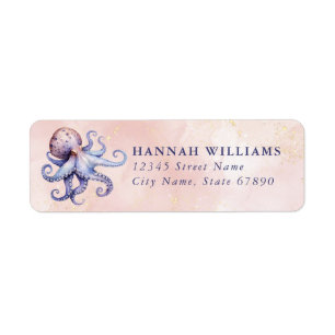 Pretty Octopus Return Address Labels