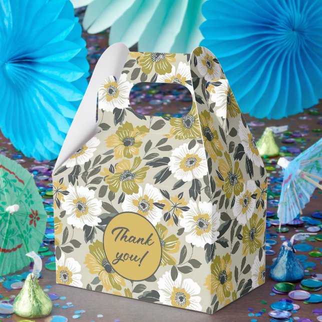 Pretty Olive Green Flowers All Occasion  Favour Box (Party)