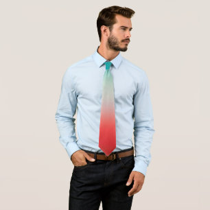 Pretty Ombre Festive Red & Teal Blue Gradient Tie