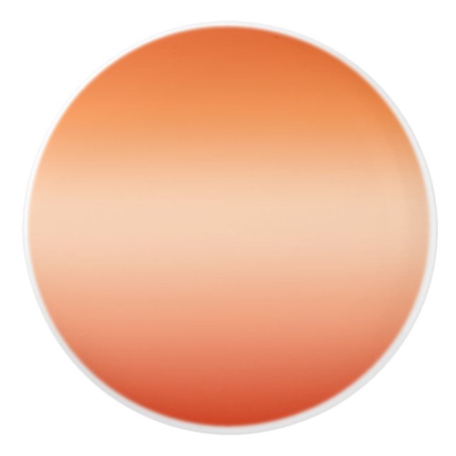 Pretty Ombre Hot Summer Orange & Apricot Gradient Ceramic Knob (Front)