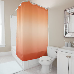 Pretty Ombre Hot Summer Orange & Apricot Gradient Shower Curtain