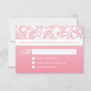 Pretty Ombre Pink Reply Cards - RSVP 3.5" X 5"