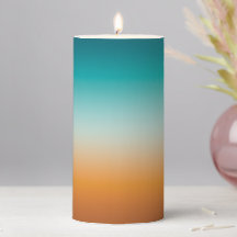 Pretty Ombre Sunny Orange & Teal Blue Gradient 